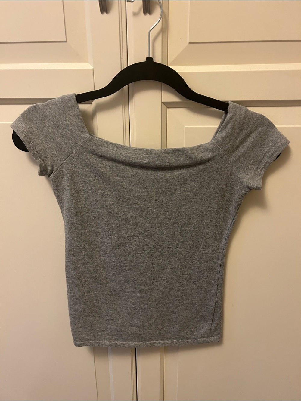 Garage Gray fitted square-neck Top